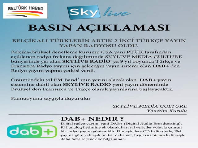 BELÇİKALI TÜRKLERİN ARTIK 2 inci TÜRKÇE YAYIN YAPAN RADYOSU OLDU