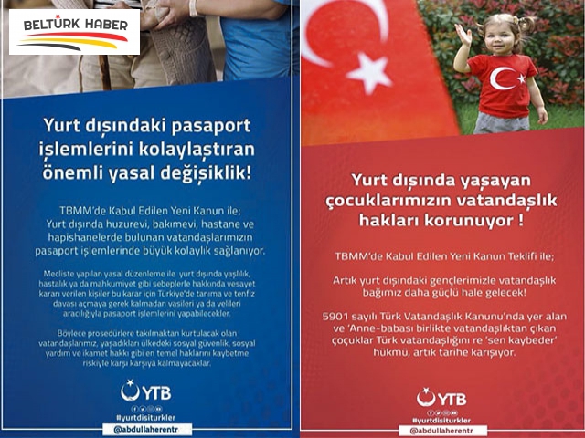 TBMM'DEN YURT DIŞINDAKİ TÜRK VATANDAŞLARI İÇİN İKİ KRİTİK DÜZENLEME