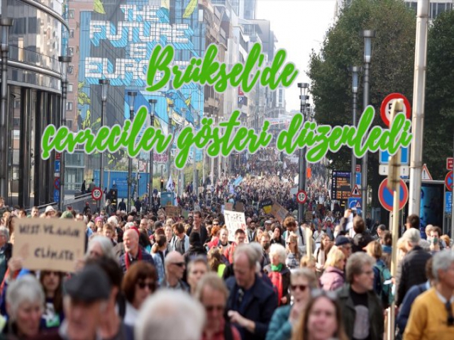 Brüksel'de çevreciler gösteri düzenledi