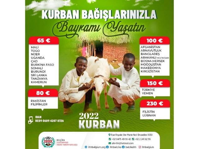 İHH BELÇİKA 2022 Kurban Fiyatlarını Belirledi