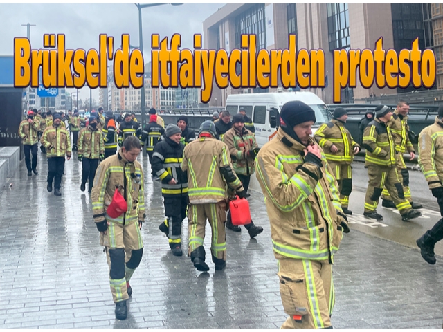 Brüksel'de itfaiyecilerden protesto