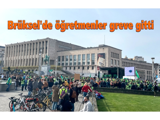Brüksel'de öğretmenler greve gitti