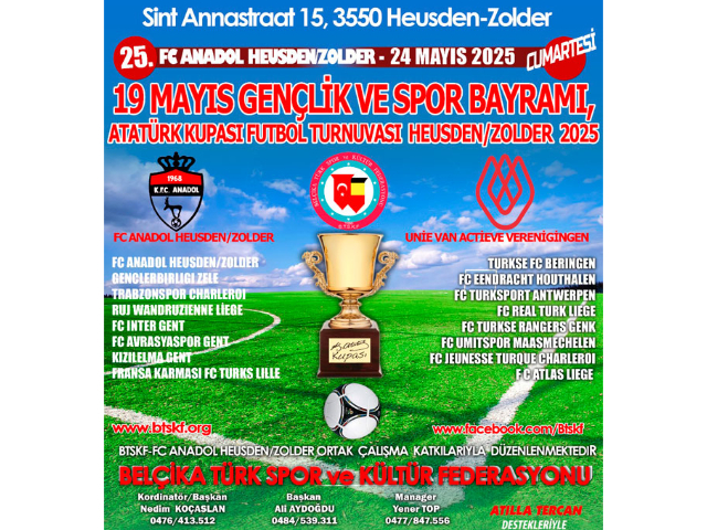 Belçika’da 25. Atatürk Kupası Futbol Turnuvası Heyecanı Başlıyor
