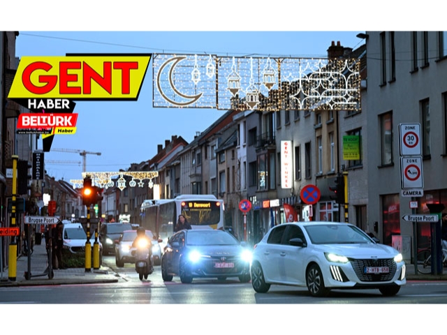 Belçika'nın Gent şehirlerde ışıklarla süslenen caddeler ramazan boyunca aydınlatılacak