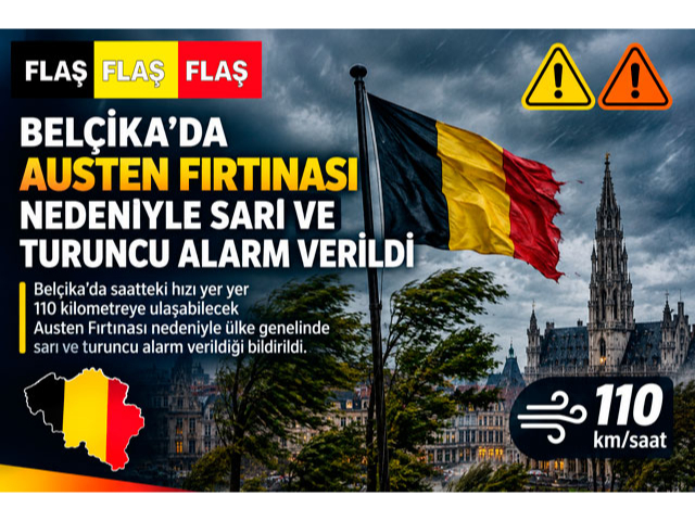 Belçika'da Austen Fırtınası nedeniyle sarı ve turuncu alarm verildi