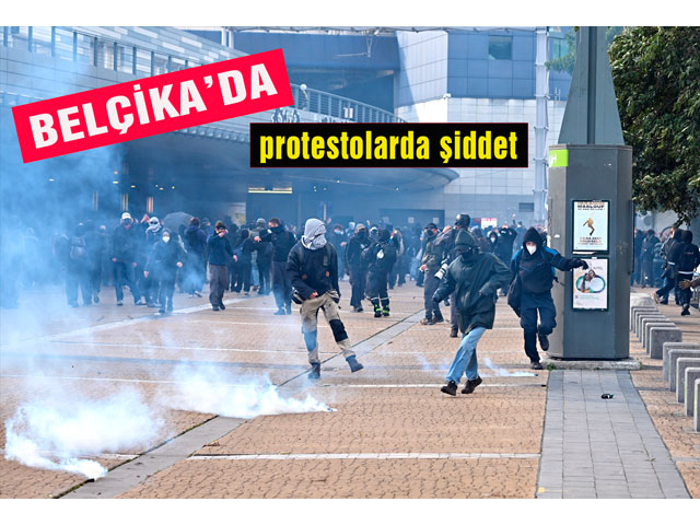 Belçika'da eğitim politikaları karşıtı protestolar yine olaylı geçti