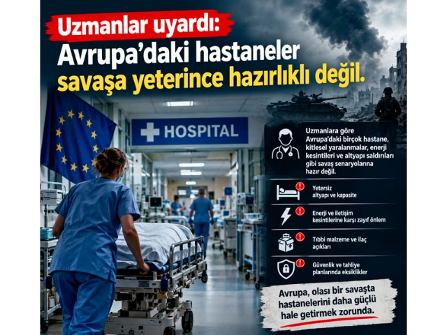 Uzmanlar, Avrupa'daki hastanelerin savaşa yeterince hazırlıklı olmadığı uyarısında bulundu