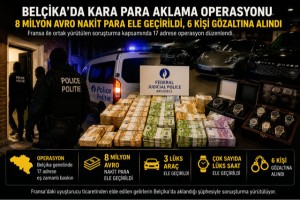 Belçika'da kara para aklama operasyonunda 8 milyon avroya el konuldu