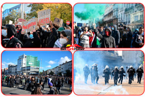 Brüksel'de eğitim politikaları yüzlerce genç tarafından bir kez daha protesto edildi